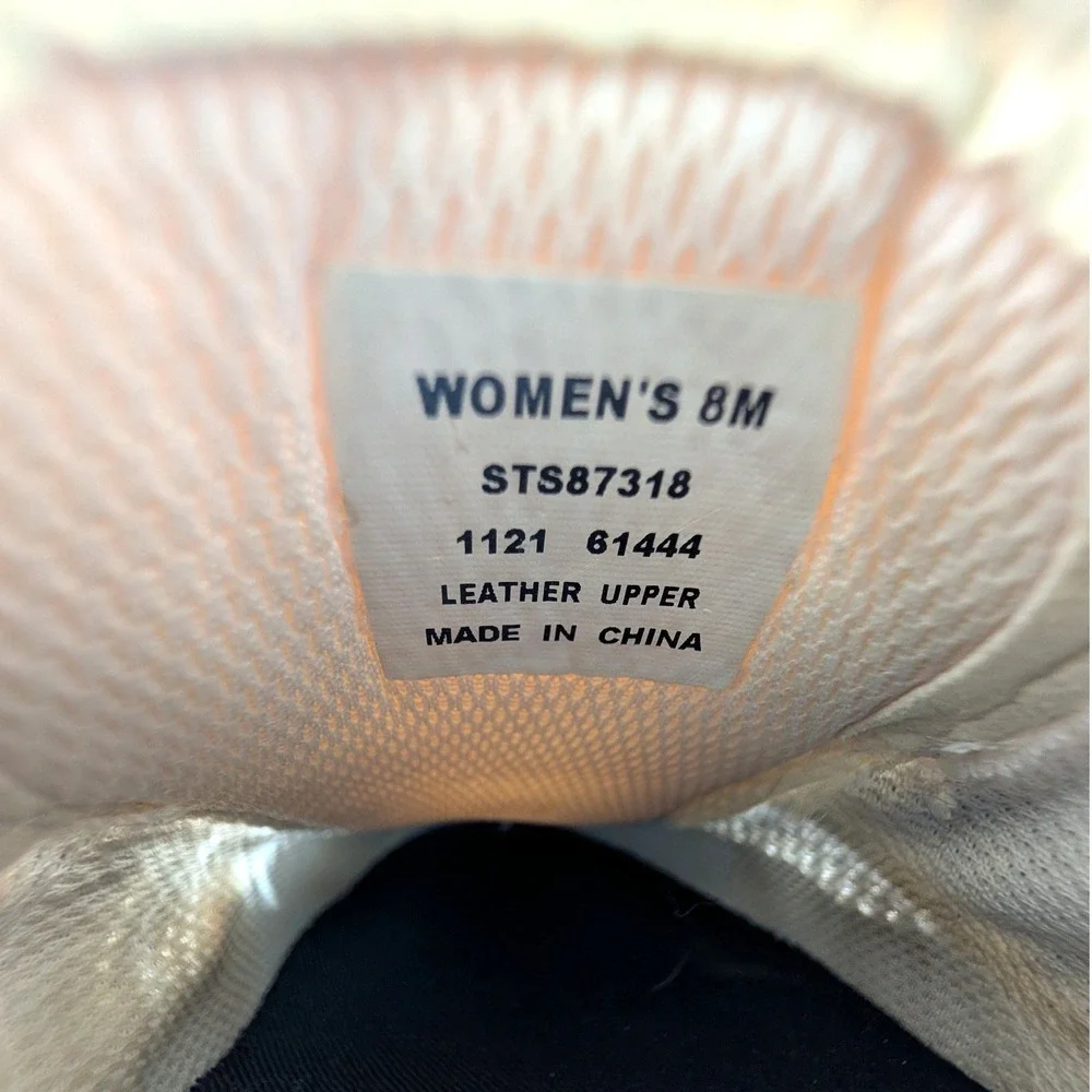 Sperry Crest Vibe Perforated Leather Sneakers White Blush Pink Size 8M